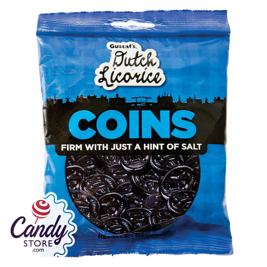 Gustaf's Licorice Coins 5.2oz Peg Bag - 12ct CandyStore.com